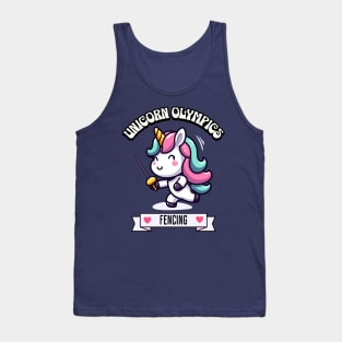 Fencing Unicorn Olympics🤺🦄 - En Garde for Cuteness! Tank Top